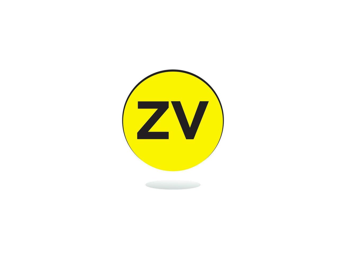 monogram zv logotyp ikon, första zv vz lyx cirkel logotyp brev design vektor