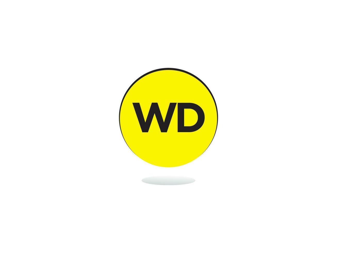 modern wd logotyp brev, första wd logotyp ikon vektor