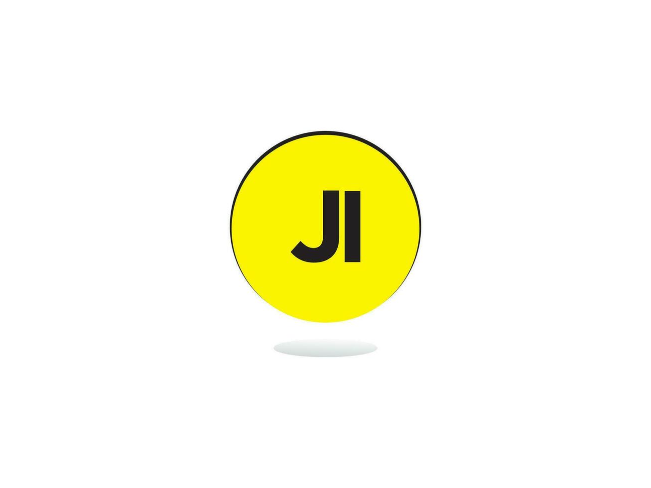minimal ji brev logotyp, kreativ ji logotyp ikon vektor för företag
