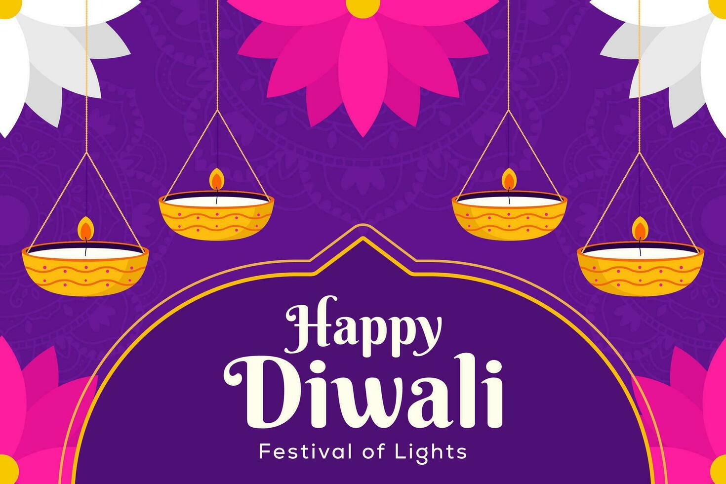 platt design vektor Lycklig diwali bakgrund illustration