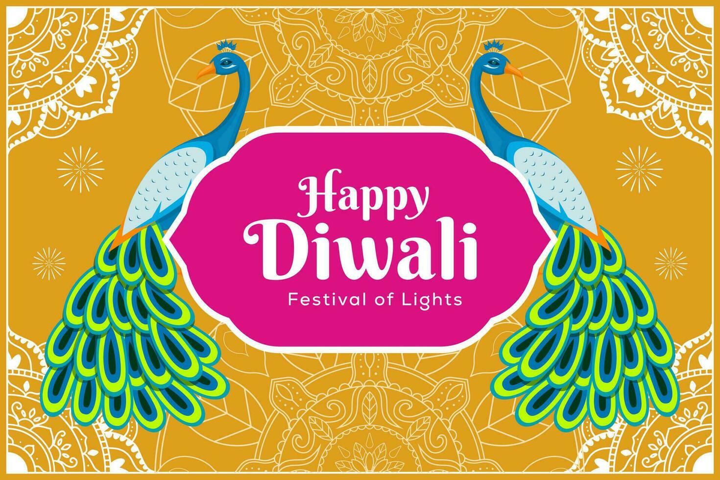 platt design Lycklig diwali festival av ljus bakgrund illustration vektor