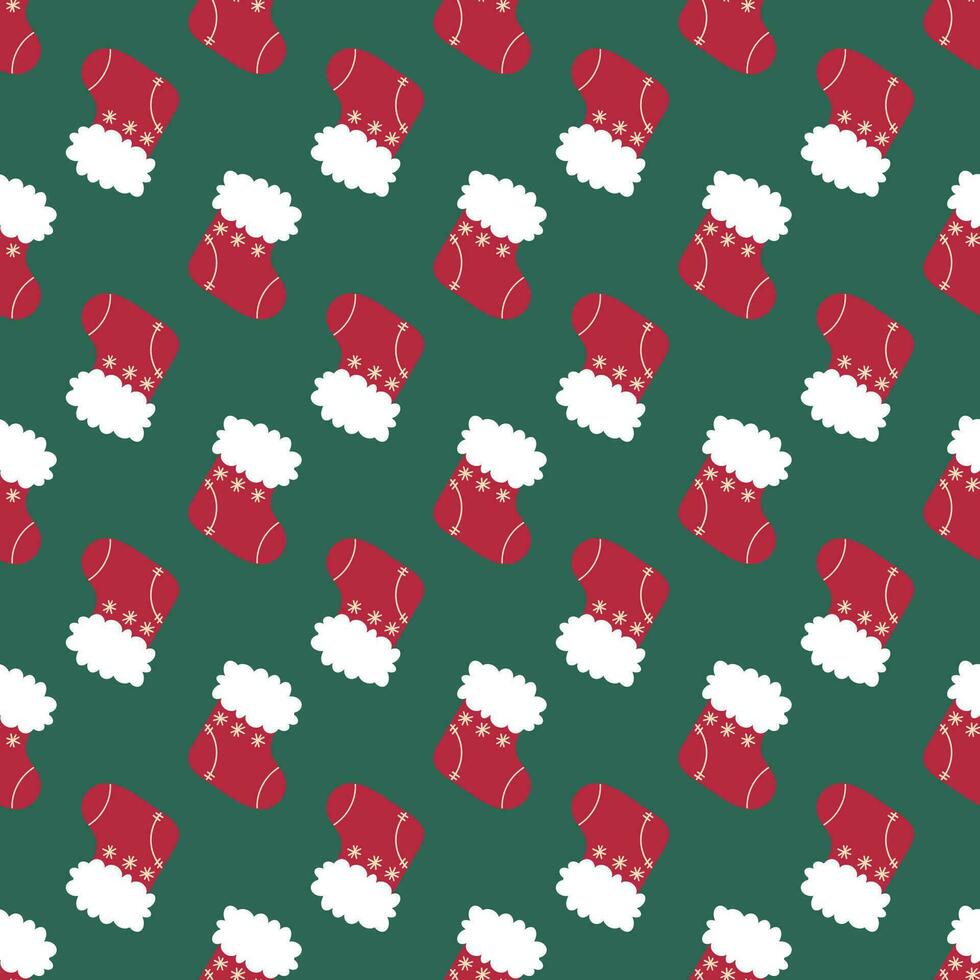 Vektor nahtlos Muster mit Weihnachten Socken