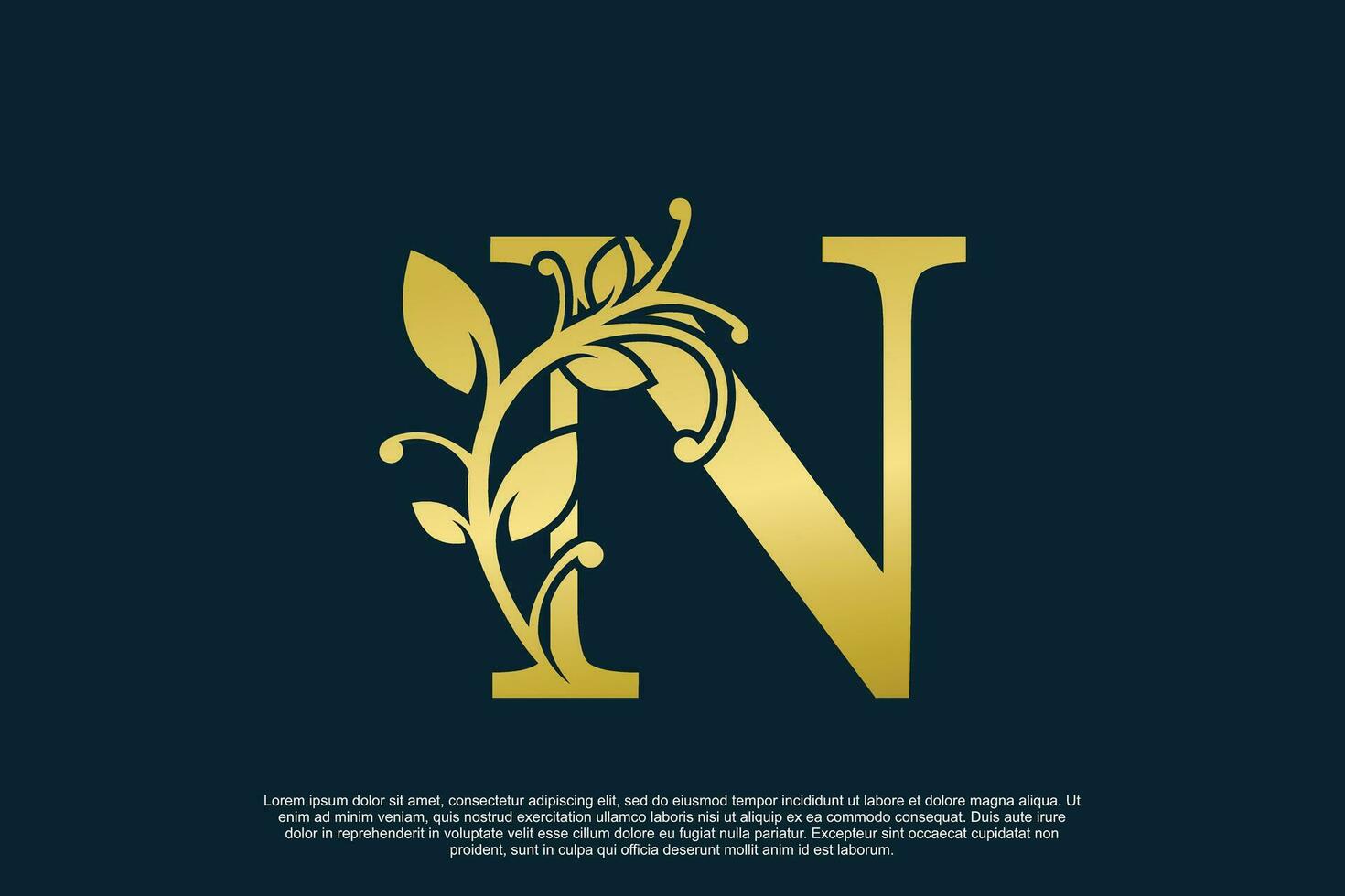 golden elegant Logo Design mit Brief n Initiale Konzept vektor