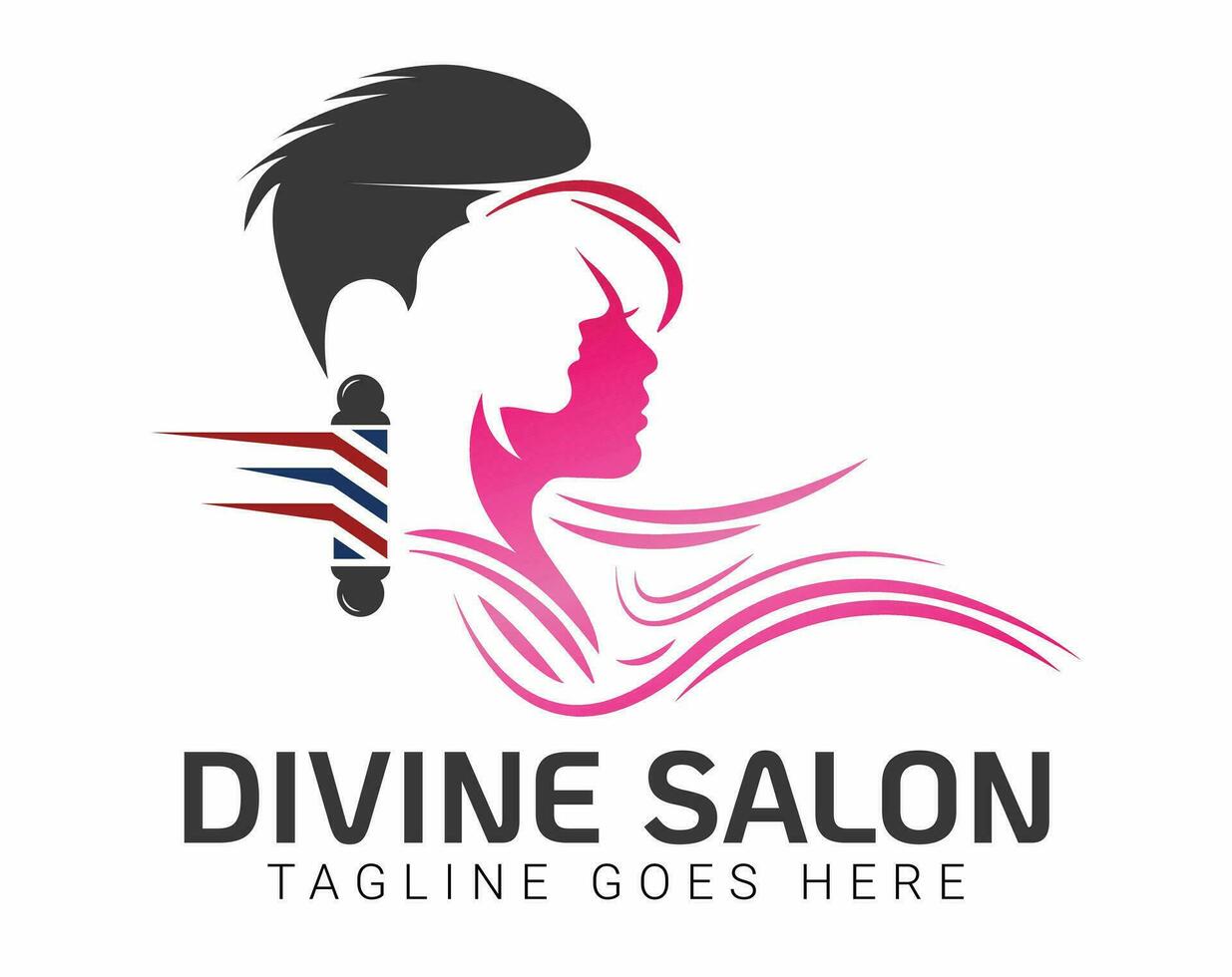 unisex- frisör och skönhet salong vektor logotyp design