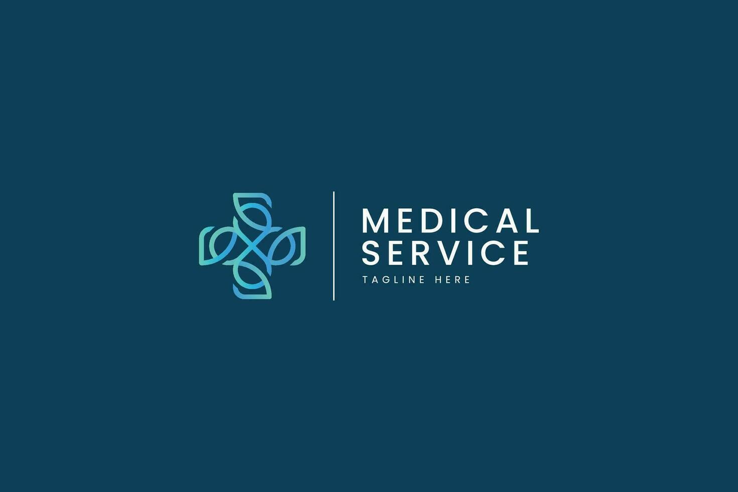 medicinsk logotyp aning korsa och oändlighet abstrakt modern sjukvård medicin service försäkring vektor