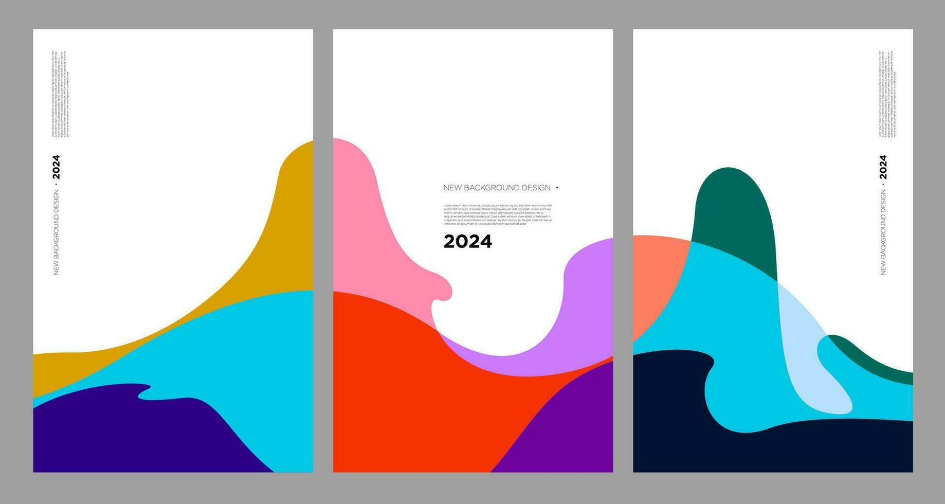 Vektor Illustration bunt Flüssigkeit und Flüssigkeit abstrakt zum Banner Vorlage 2024