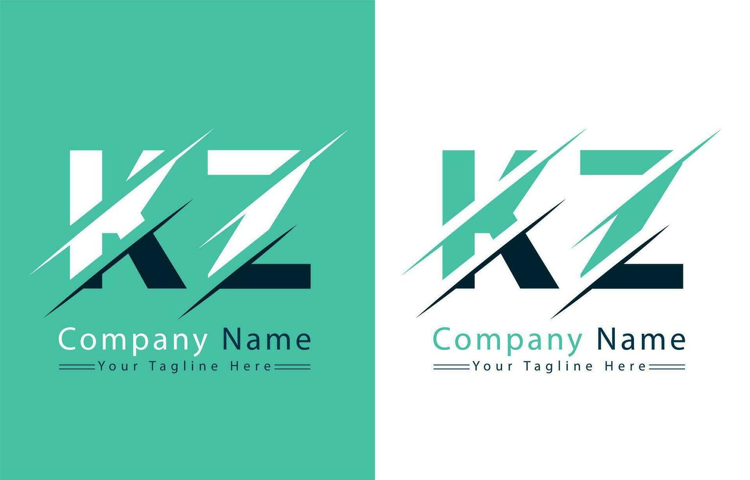 kz Brief Logo Design Konzept. Vektor Logo Illustration