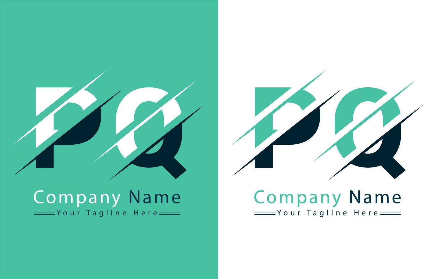 pq Brief Logo Design Konzept. Vektor Logo Illustration