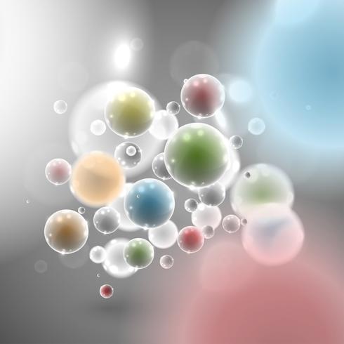 Färgglada realistiska 3D bubblor, vektor illustration
