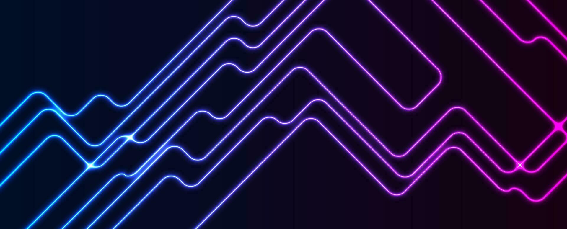 Blau lila Neon- Laser- Linien abstrakt Hintergrund vektor