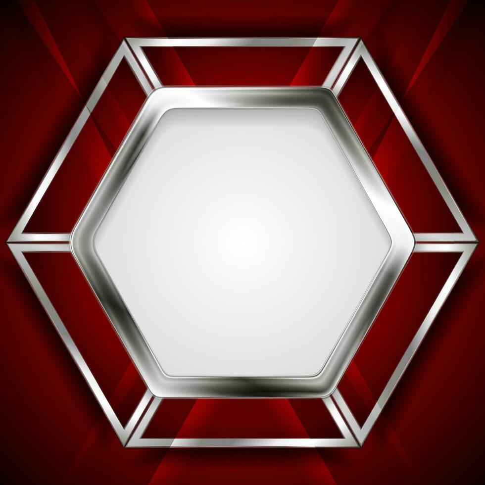 abstrakt glänzend glänzend metallisch Hexagon Hintergrund vektor