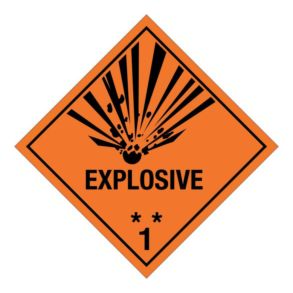 Klasse 1 gefährlich Hazmat Material Etikette iata Transport explosiv vektor