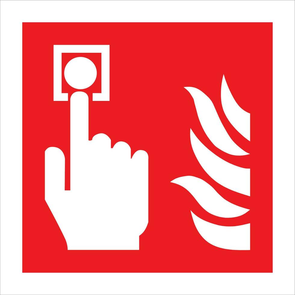 iso 7010 Eingetragen Sicherheit Zeichen - - Feuer Ausrüstung Feuer Aktion Zeichen - - Feuer Alarm Anruf Punkt vektor