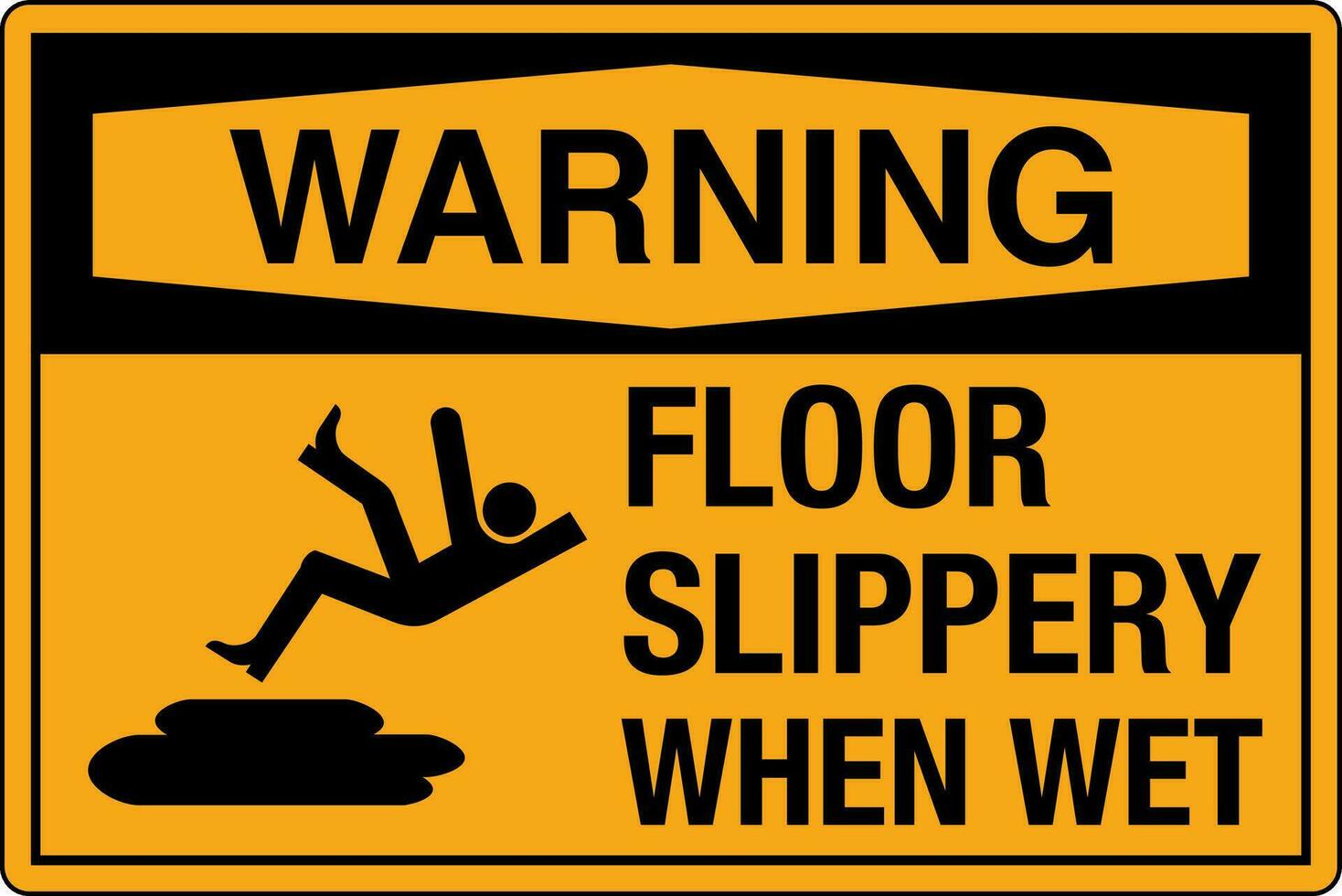 osha Standards Symbole Eingetragen Arbeitsplatz Sicherheit Zeichen Achtung Vorsicht Warnung Fußboden rutschig wann nass 2 vektor