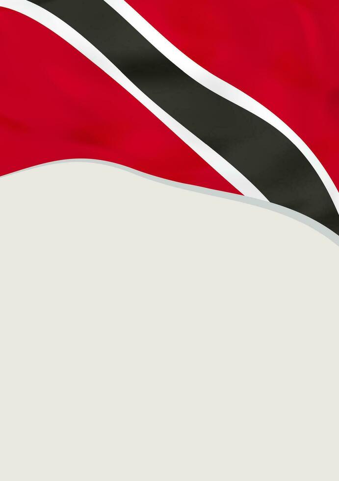 Flugblatt Design mit Flagge von Trinidad und Tobago. Vektor Vorlage.