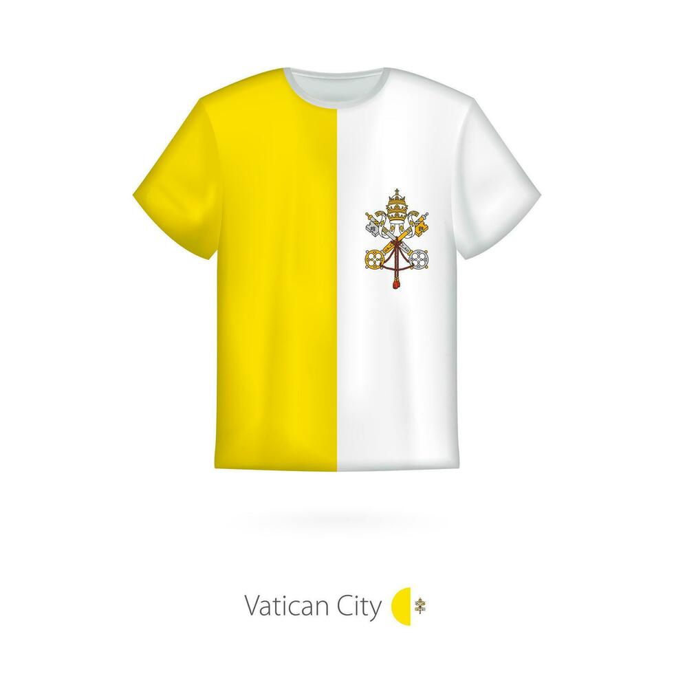 T-Shirt Design mit Flagge von Vatikan Stadt. vektor