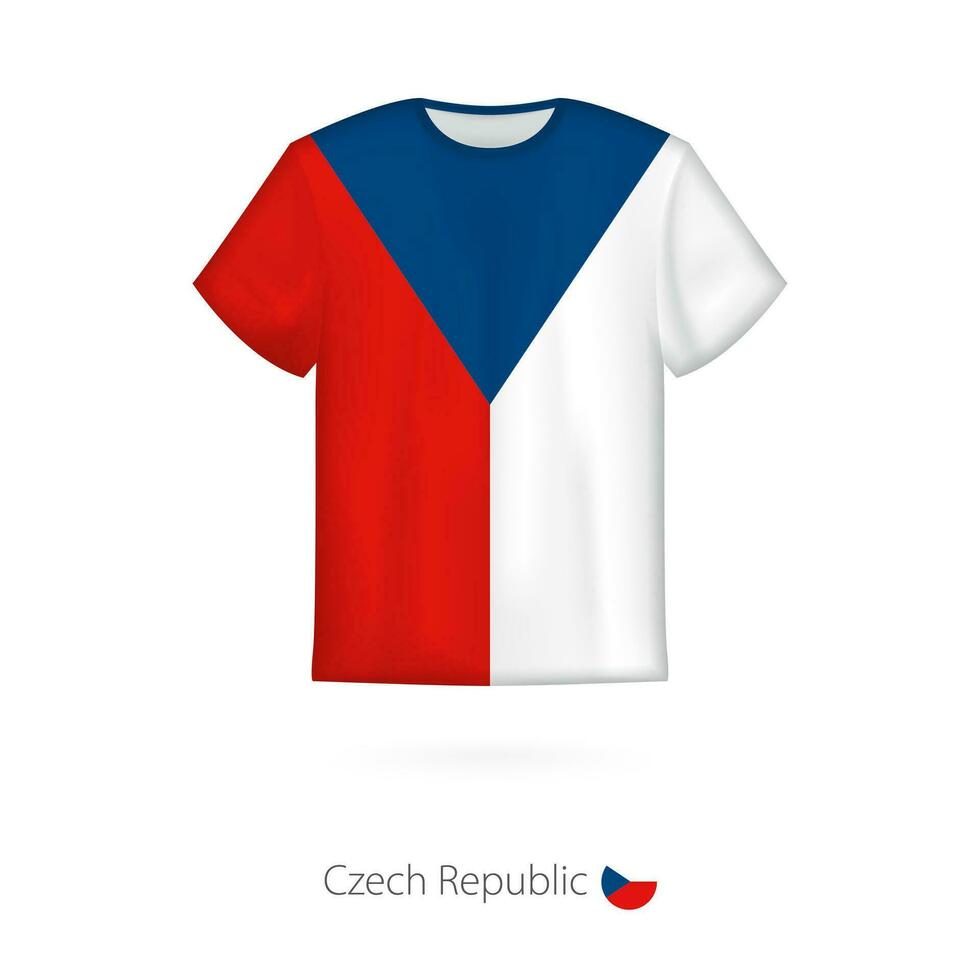 t-shirt design med flagga av tjeck republik. vektor