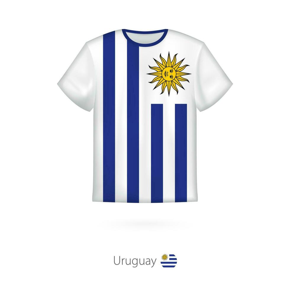 T-Shirt Design mit Flagge von Uruguay. vektor