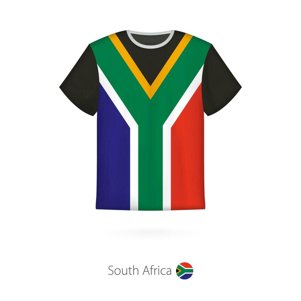 T-Shirt Design mit Flagge von Süd Afrika. vektor