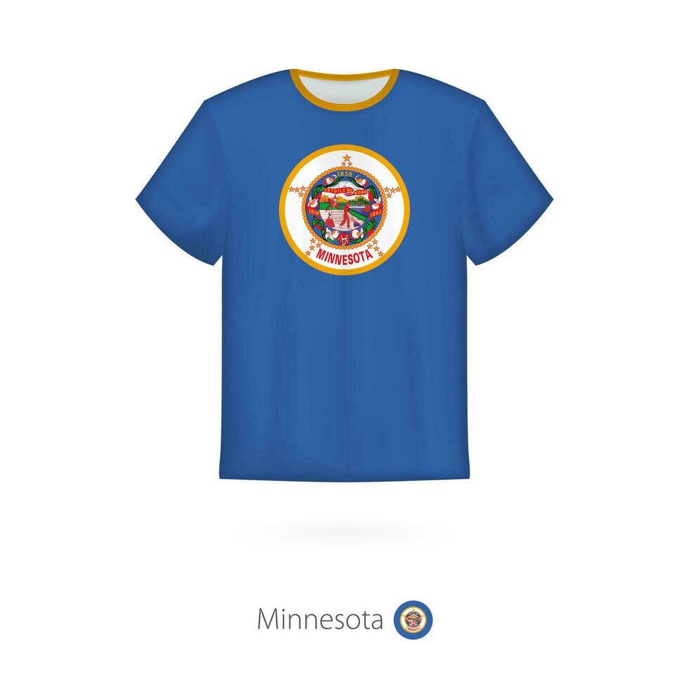 T-Shirt Design mit Flagge von Minnesota uns Zustand. vektor