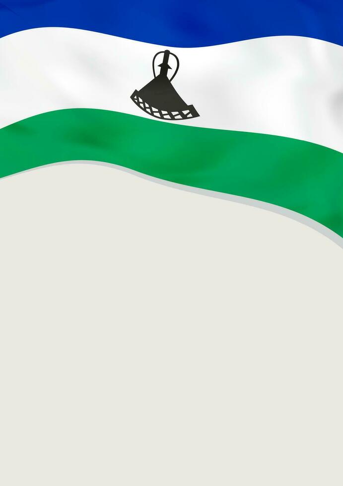Flugblatt Design mit Flagge von Lesotho. Vektor Vorlage.