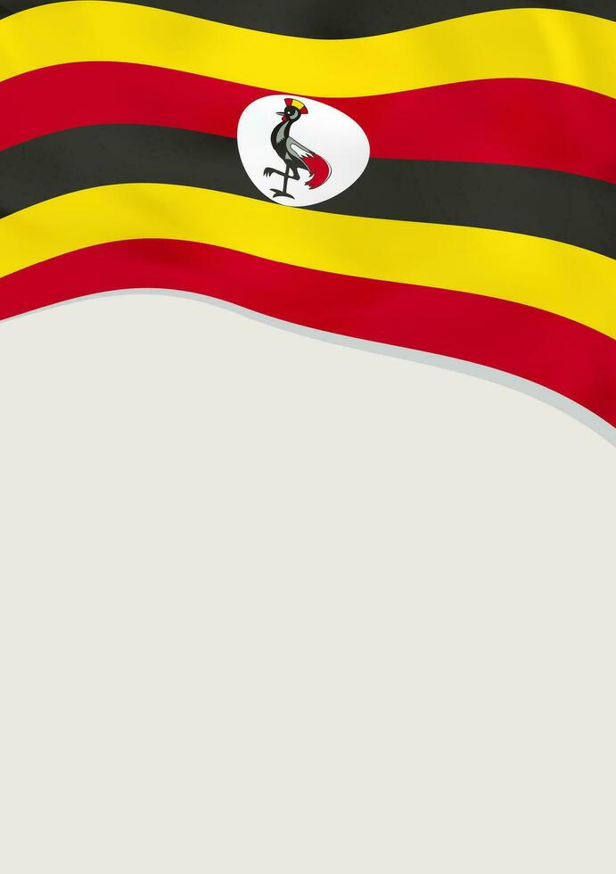 Flugblatt Design mit Flagge von Uganda. Vektor Vorlage.