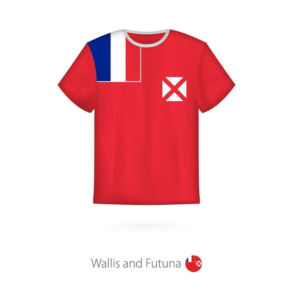 t-shirt design med flagga av wallis och futuna vektor