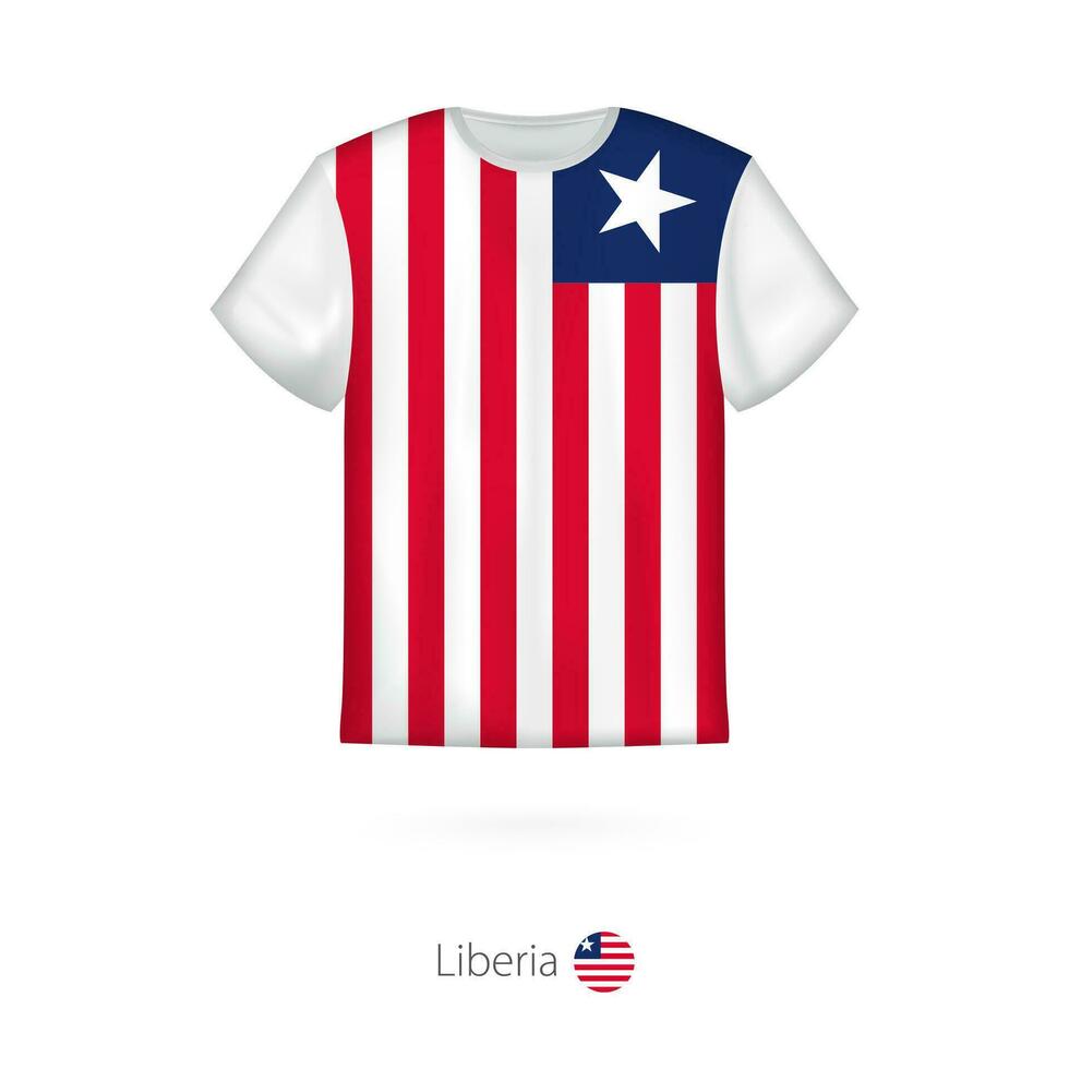 t-shirt design med flagga av liberia. vektor