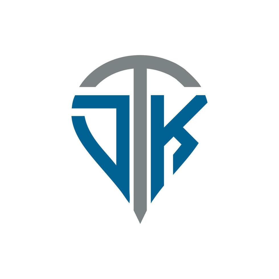 dtk brev logotyp. dtk kreativ monogram initialer brev logotyp begrepp. dtk unik modern platt abstrakt vektor brev logotyp design.