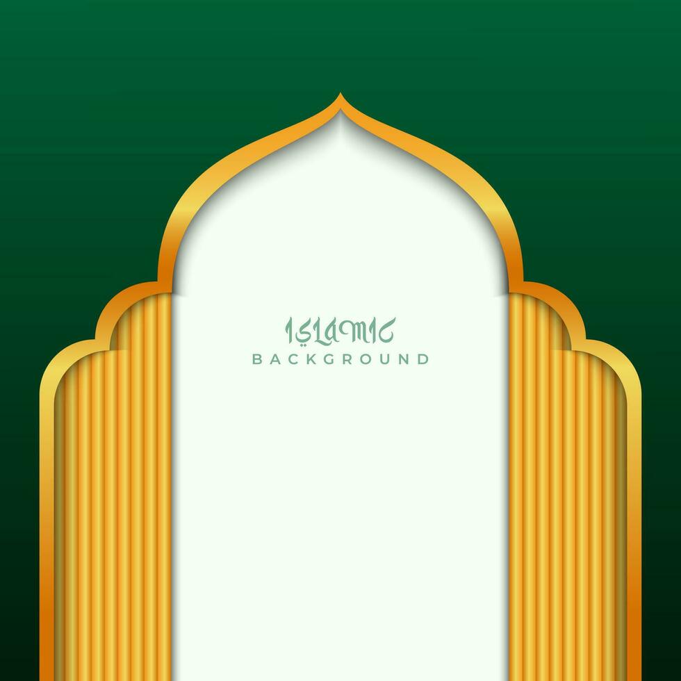 Grün und golden einfach islamisch Hintergrund vektor