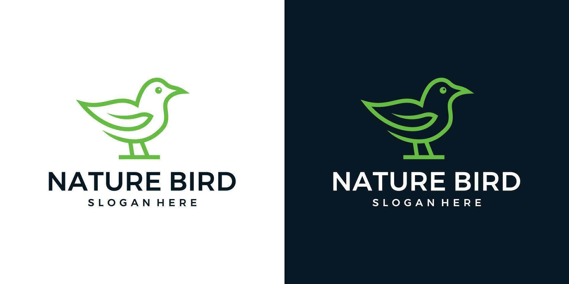 Vogel Logo Design mit Natur Blatt Design Grafik Vektor Illustration. Symbol, Symbol, kreativ.