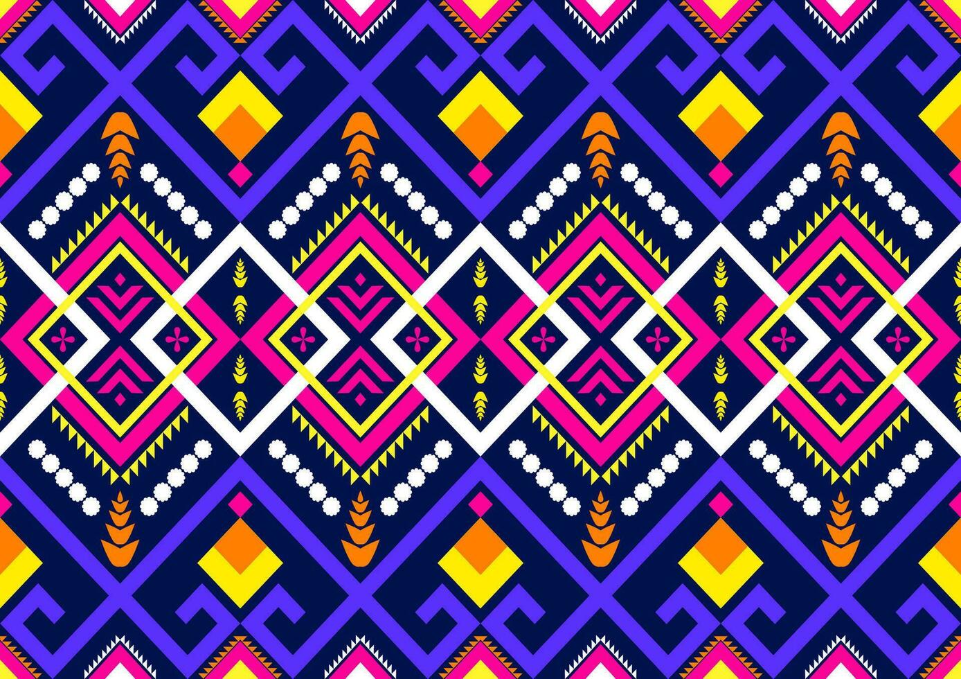 sömlös tyg mönster skön flerfärgad geometrisk former design för bakgrund, carpat, tapeter, kläder, batik, vektor, illustration, broderi stil. vektor