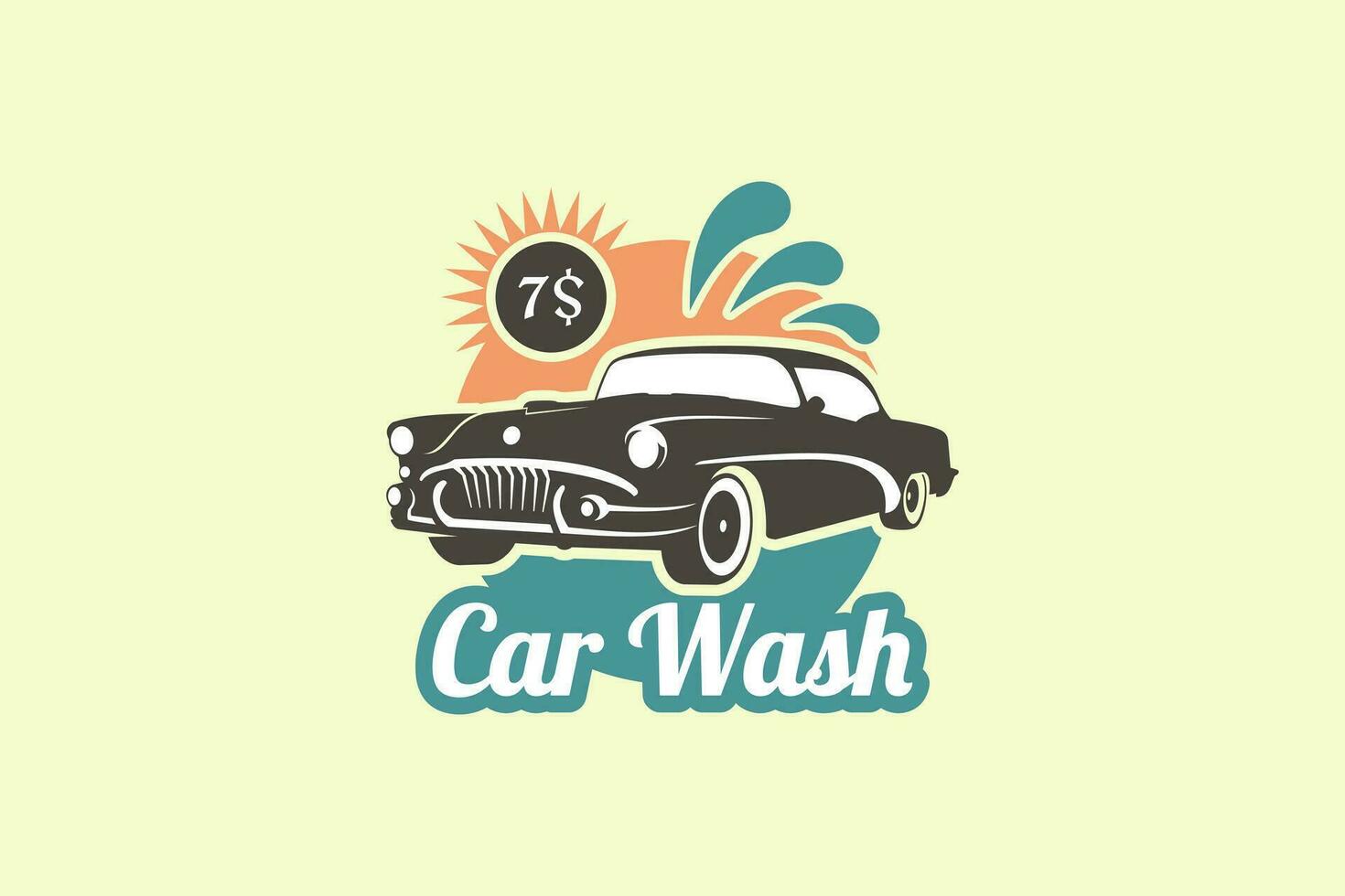 retro Jahrgang Auto waschen Logo Blase Schaum Dampf vektor