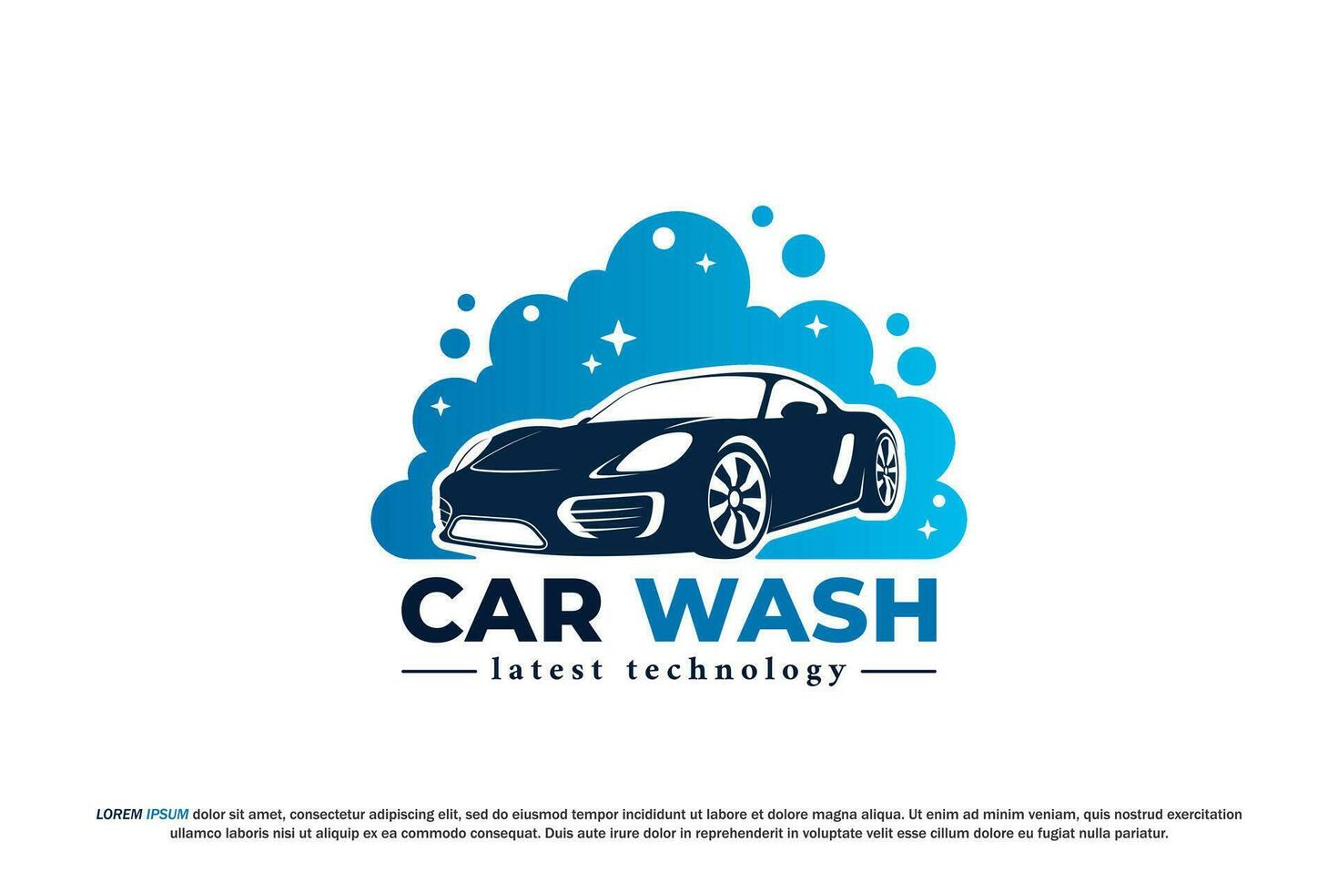 Auto waschen Logo Blase Schaum Dampf vektor