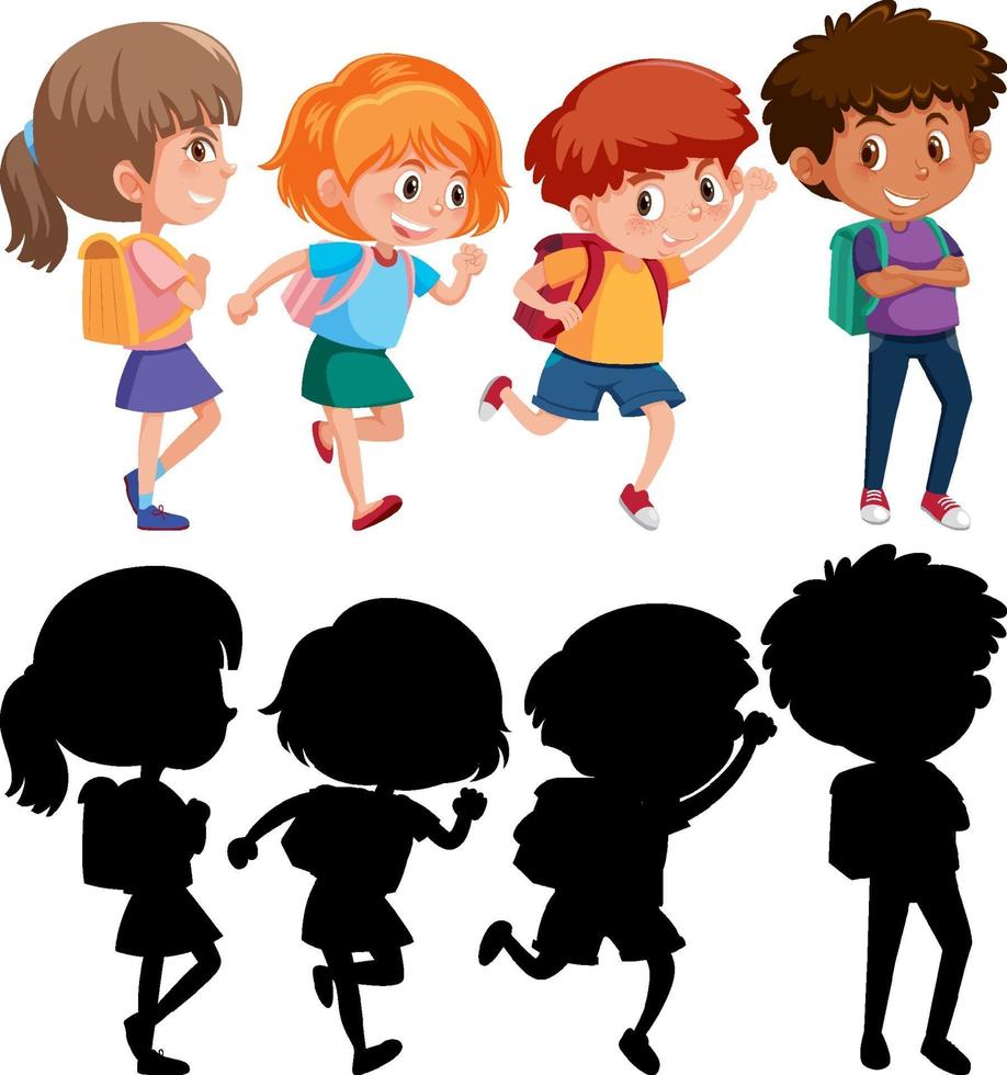 uppsättning av olika barn seriefigur vektor