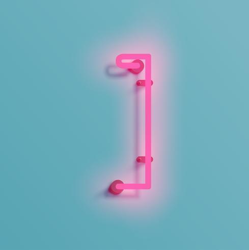 Realistisk neon karaktär från en uppsättning vektor