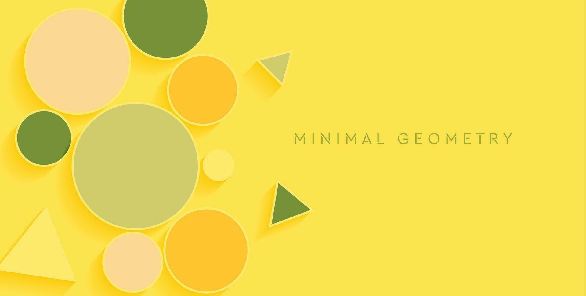 minimal Pastell- Hintergrund mit geometrisch Kreise und Dreiecke vektor