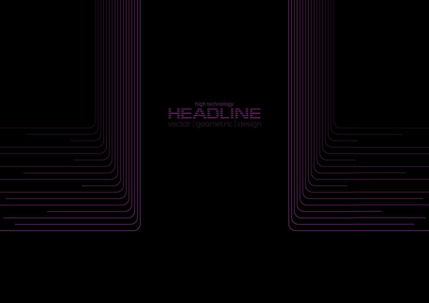 dunkel violett minimal Linien abstrakt futuristisch Technik Hintergrund vektor