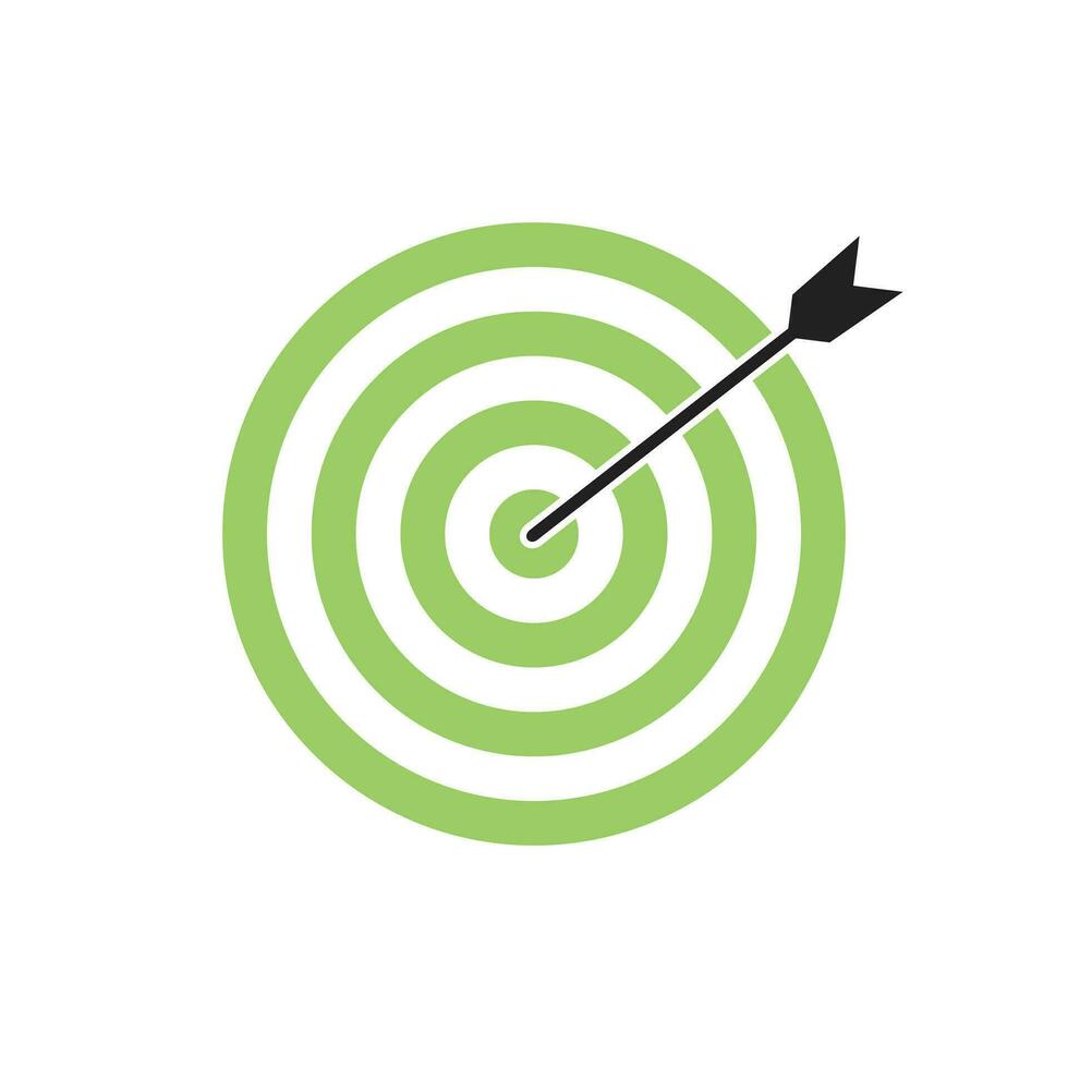 Licht Grün bullseye Pfeil Ziel Symbol. Pfeil Ziel Tor Marketing unterzeichnen. Pfeil Pfeil Logo Vektor. Gewinner Pfeil unterzeichnen. vektor