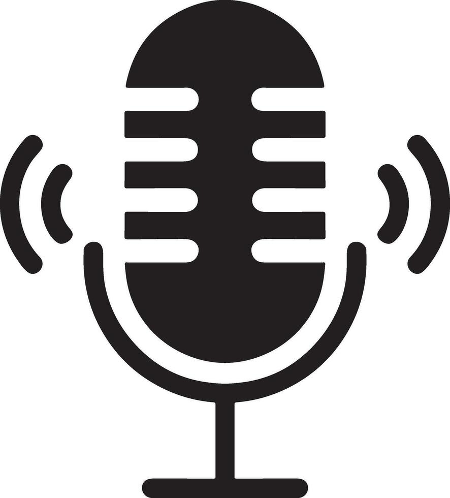 isoliert Mikrofon Clip Art Grafik zum Podcast, Aufzeichnung Studio, und Vokal Aufzeichnung vektor
