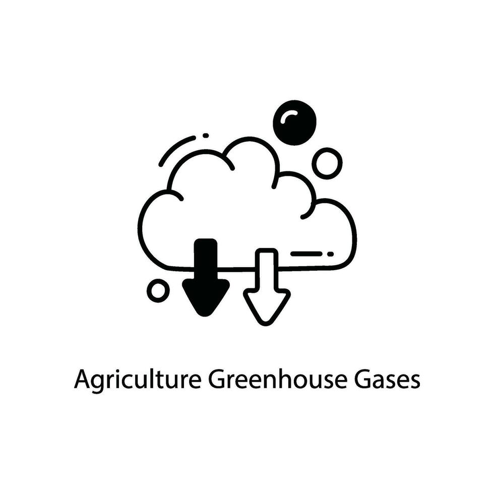 Landwirtschaft Gewächshaus Gase Gekritzel Symbol Design Illustration. Landwirtschaft Symbol auf Weiß Hintergrund eps 10 Datei vektor