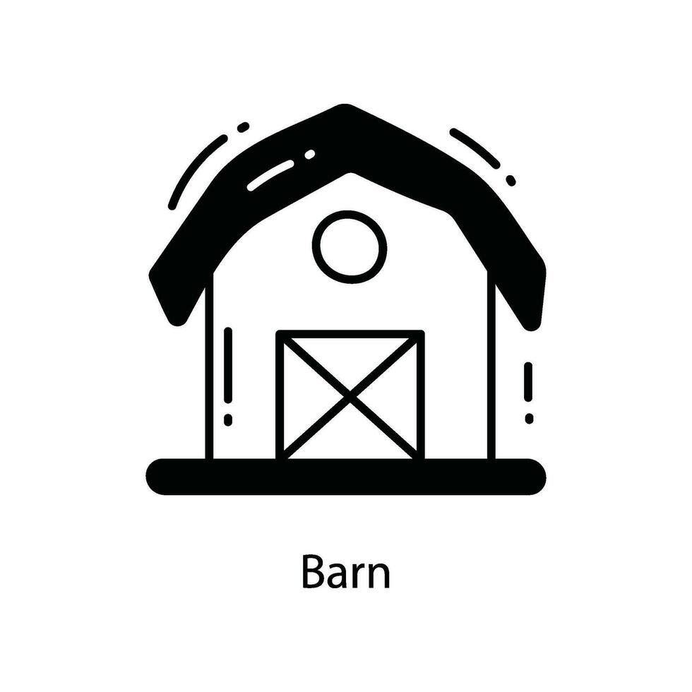 ladugård klotter ikon design illustration. lantbruk symbol på vit bakgrund eps 10 fil vektor