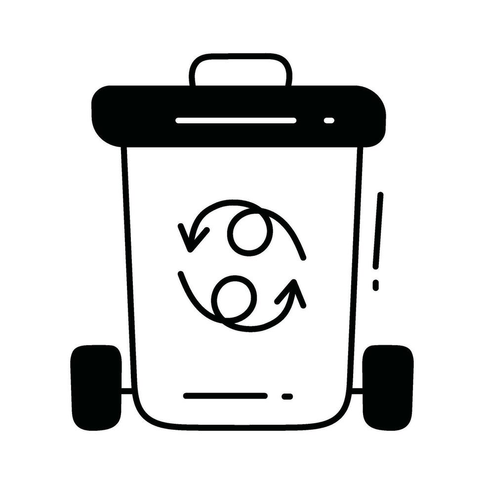 recyceln Behälter Gekritzel Symbol Design Illustration. Ökologie Symbol auf Weiß Hintergrund eps 10 Datei vektor