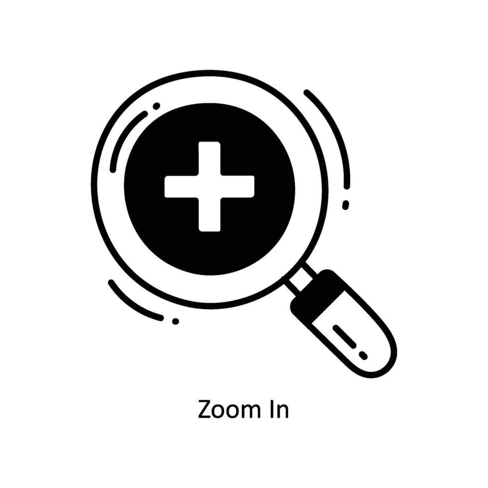 Zoomen im Gekritzel Symbol Design Illustration. E-Commerce und Einkaufen Symbol auf Weiß Hintergrund eps 10 Datei vektor
