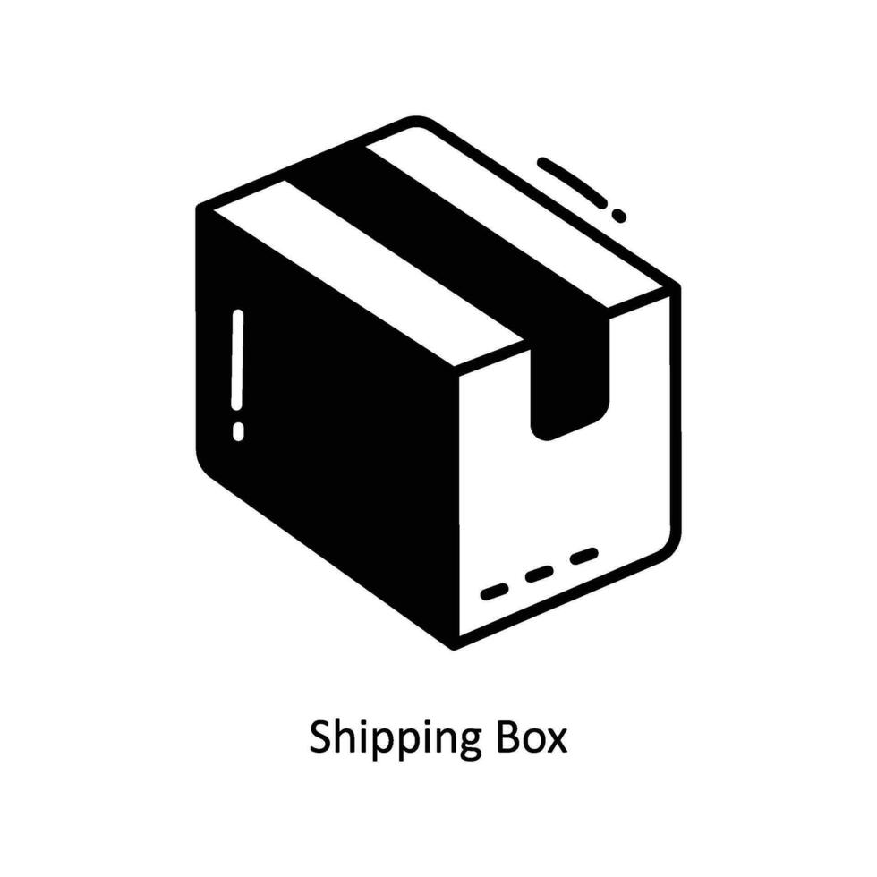 frakt låda klotter ikon design illustration. e-handel och handla symbol på vit bakgrund eps 10 fil vektor