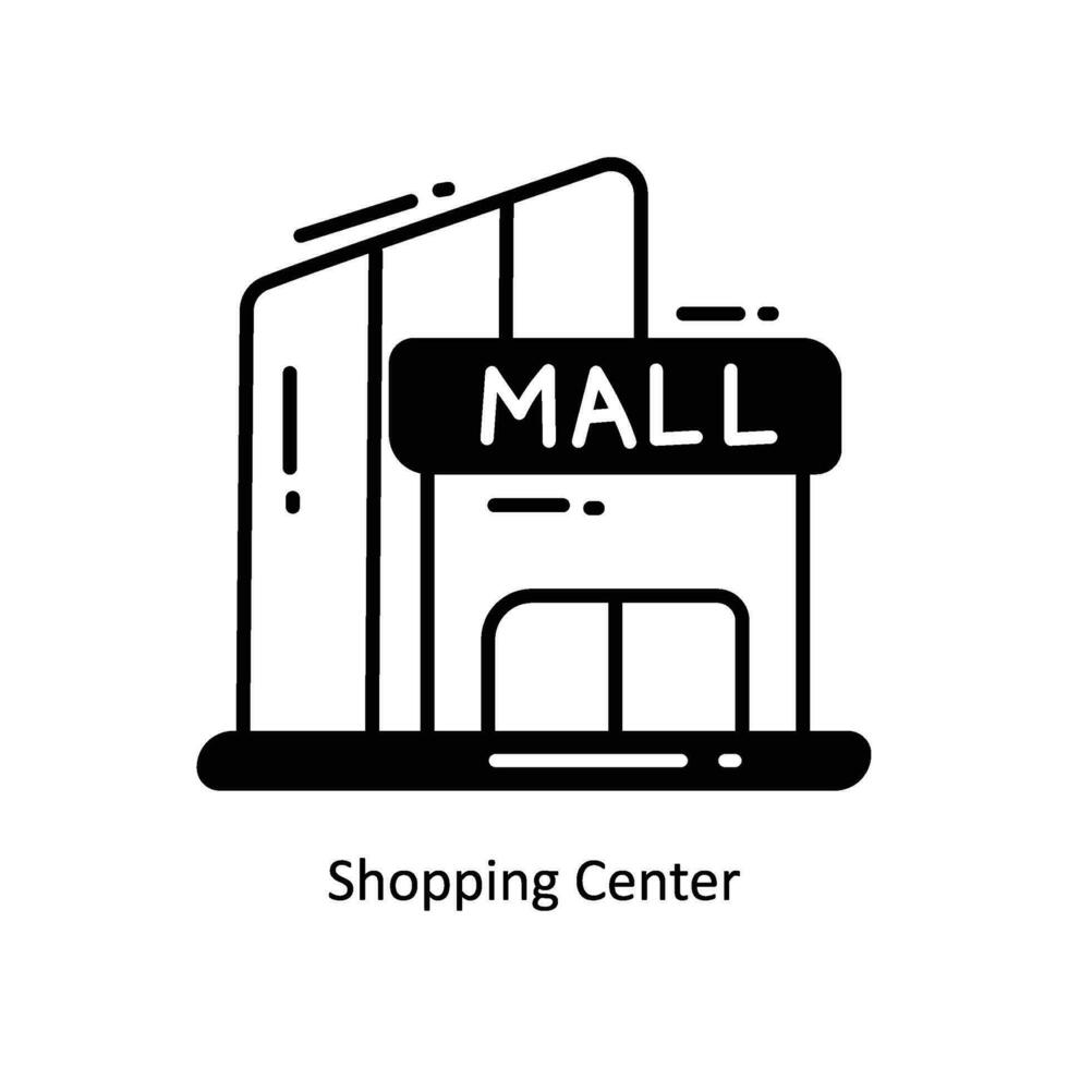 Einkaufen Center Gekritzel Symbol Design Illustration. E-Commerce und Einkaufen Symbol auf Weiß Hintergrund eps 10 Datei vektor