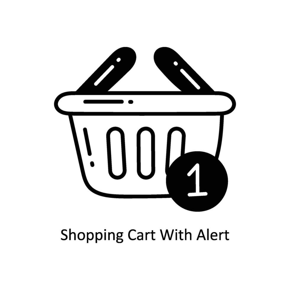 Einkaufen Wagen mit warnen Gekritzel Symbol Design Illustration. E-Commerce und Einkaufen Symbol auf Weiß Hintergrund eps 10 Datei vektor