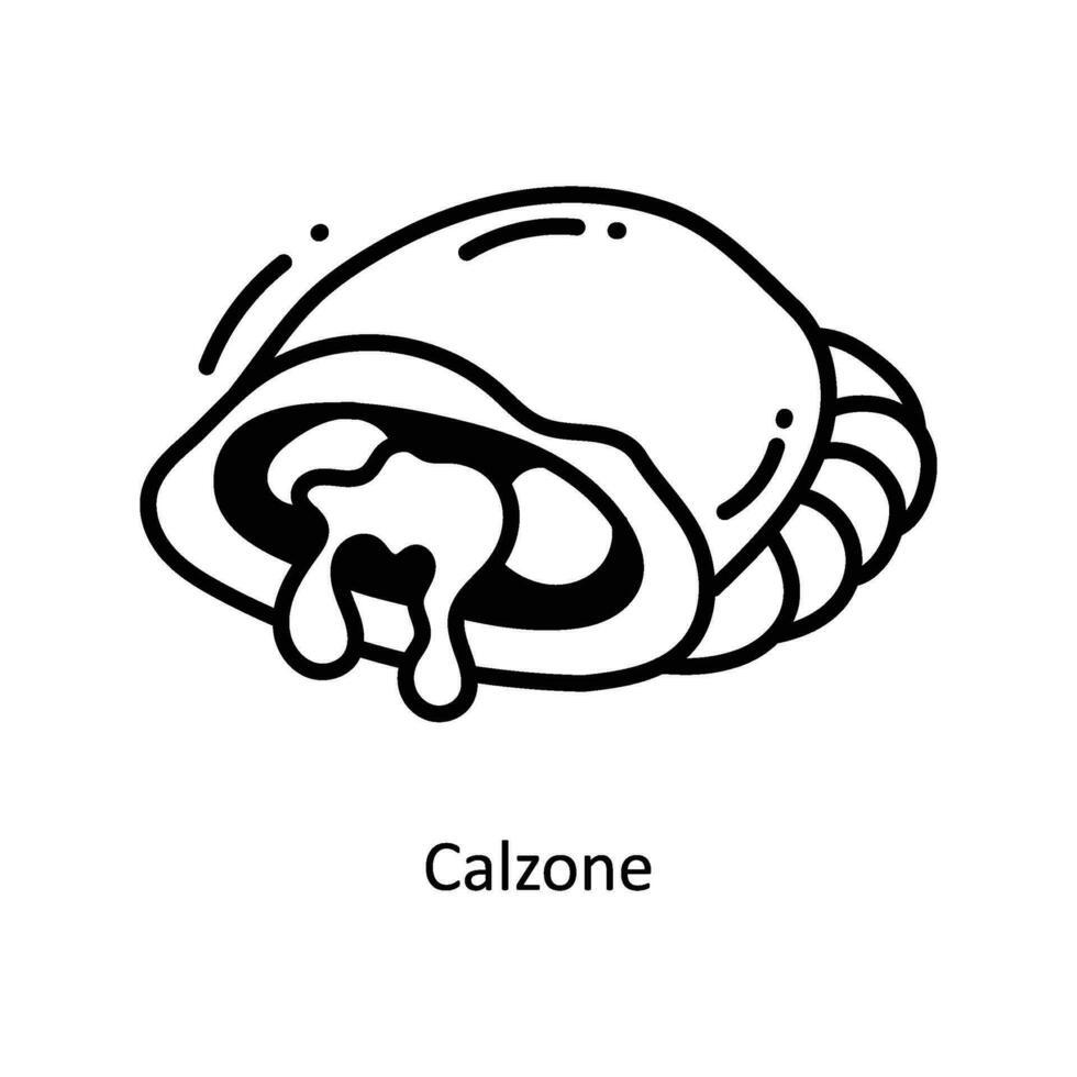 Calzone Gekritzel Symbol Design Illustration. Essen und Getränke Symbol auf Weiß Hintergrund eps 10 Datei vektor