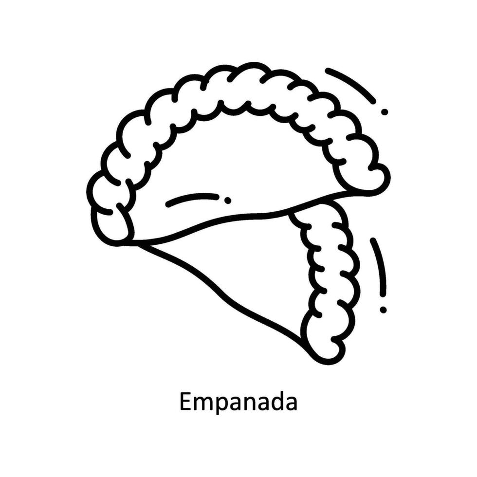 empanada klotter ikon design illustration. mat och drycker symbol på vit bakgrund eps 10 fil vektor