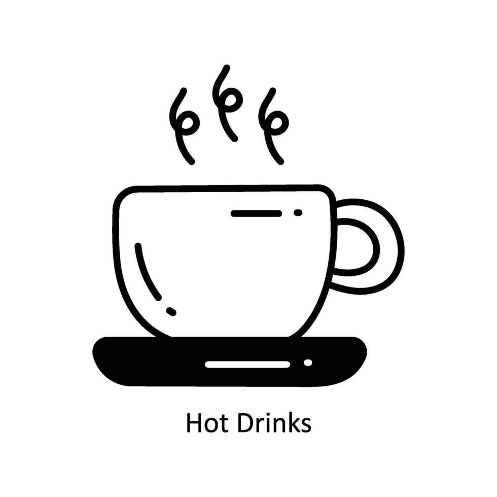 varm drycker klotter ikon design illustration. mat och drycker symbol på vit bakgrund eps 10 fil vektor